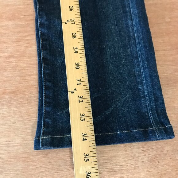 Uniqlo Slim Straight Jeans Men 31x26 Blue Japanese Kaihara Selvedge Distressed - Picture 7 of 13